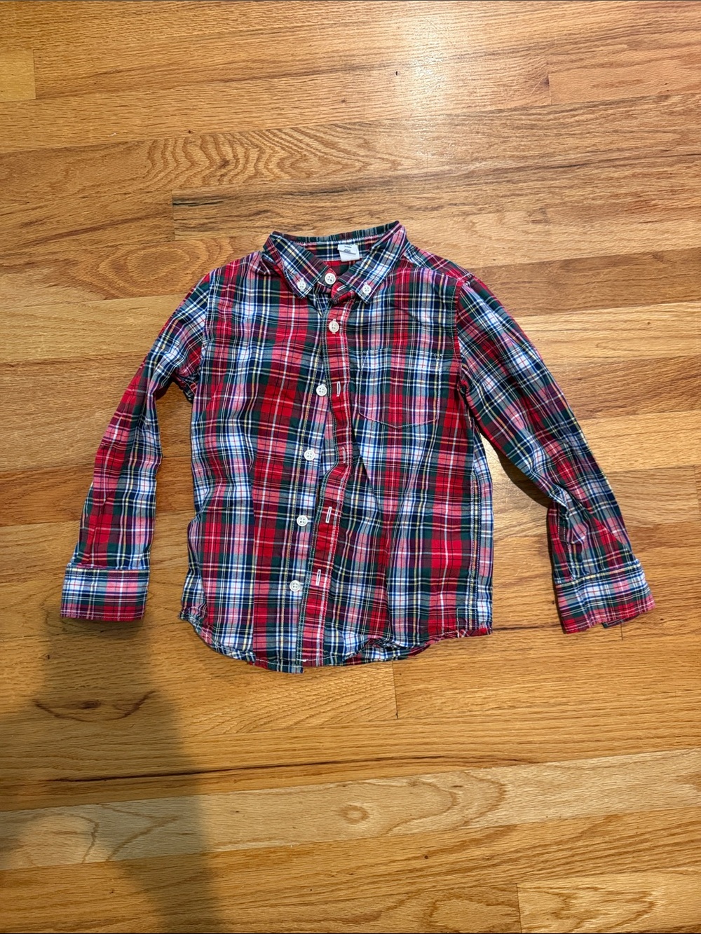 GAP Red and Blue Plaid Button-Down Shirt for Kids